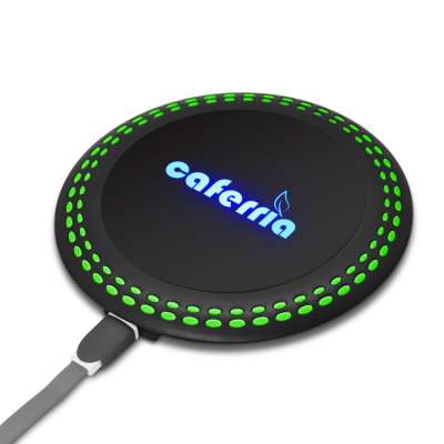 Caferria new arrival 10w fast wireless charging with customized LED logo